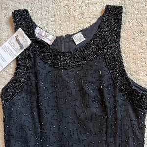 VINTAGE BEADED GOWN stunning hand beaded gown. NEVER WORN.  Perfect LBD